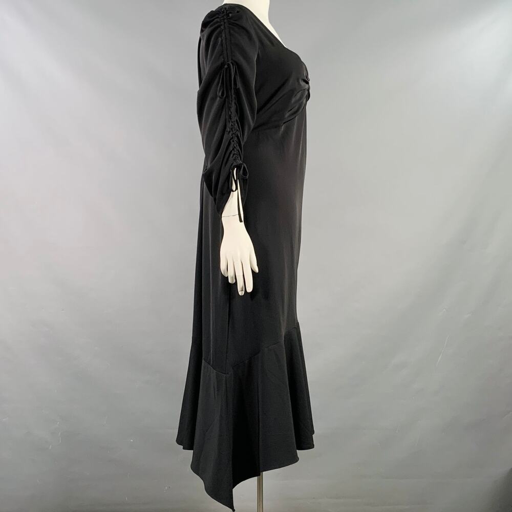 RODARTE Size 18 Black Polyester Blend Ruched Asymmetrical Dress - Picture 3 of 7